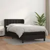 vidaXL Sommier à lattes de lit avec matelas Noir 100x200 cm Similicuir