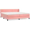 vidaXL Sommier à lattes de lit avec matelas Rose 200x200 cm Velours