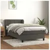 vidaXL Sommier à lattes de lit et matelas Gris foncé 90x200 cm Velours