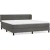 vidaXL Sommier à lattes de lit et matelas Gris foncé 160x200cm Velours