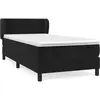 vidaXL Sommier à lattes de lit avec matelas Noir 100x200 cm Velours