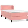 vidaXL Sommier à lattes de lit avec matelas Rose 100x200 cm Velours
