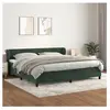 vidaXL Sommier à lattes de lit et matelas Vert foncé 200x200cm Velours