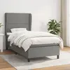 vidaXL Sommier à lattes de lit avec matelas Gris foncé 100x200cm Tissu