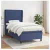 vidaXL Sommier à lattes de lit avec matelas Bleu 90x190 cm Tissu