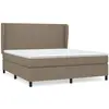 vidaXL Sommier à lattes de lit avec matelas Taupe 180x200 cm Tissu
