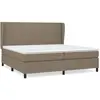 vidaXL Sommier à lattes de lit avec matelas Taupe 200x200 cm Tissu