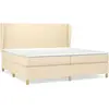 vidaXL Sommier à lattes de lit avec matelas Crème 200x200 cm Tissu