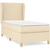vidaXL Sommier à lattes de lit avec matelas Crème 90x200 cm Tissu