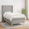 vidaXL Sommier à lattes de lit avec matelas Gris clair 100x200cm Tissu