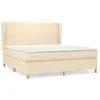 vidaXL Sommier à lattes de lit avec matelas Crème 160x200 cm Tissu