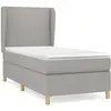 vidaXL Sommier à lattes de lit avec matelas Gris clair 90x200 cm Tissu