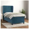 vidaXL Sommier à lattes de lit et matelas Bleu foncé 80x200 cm Velours