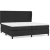 vidaXL Sommier à lattes de lit avec matelas Noir 200x200 cm Similicuir