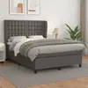 vidaXL Sommier à lattes de lit avec matelas Gris 140x200 cm Similicuir