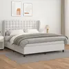vidaXL Sommier à lattes de lit avec matelas Blanc 160x200cm Similicuir