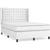 vidaXL Sommier à lattes de lit avec matelas Blanc 140x190cm Similicuir