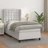 vidaXL Sommier à lattes de lit avec matelas Blanc 90x190 cm Similicuir