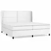 vidaXL Sommier à lattes de lit avec matelas Blanc 200x200cm Similicuir
