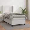 vidaXL Sommier à lattes de lit avec matelas Blanc 100x200cm Similicuir