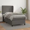 vidaXL Sommier à lattes de lit avec matelas Gris 100x200 cm Similicuir