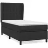 vidaXL Sommier à lattes de lit avec matelas Noir 90x190 cm Similicuir