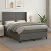 vidaXL Sommier à lattes de lit avec matelas Gris 140x200 cm Similicuir