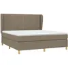 vidaXL Sommier à lattes de lit avec matelas Taupe 180x200 cm Tissu