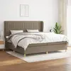 vidaXL Sommier à lattes de lit avec matelas Taupe 200x200 cm Tissu