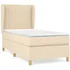 vidaXL Sommier à lattes de lit avec matelas Crème 90x200 cm Tissu