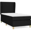 vidaXL Sommier à lattes de lit avec matelas Noir 90x200 cm Tissu