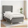 vidaXL Sommier à lattes de lit et matelas Gris foncé 90x190 cm Tissu