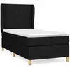 vidaXL Sommier à lattes de lit et matelas Noir 80x200 cm Tissu
