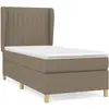 vidaXL Sommier à lattes de lit avec matelas Taupe 80x200 cm Tissu