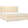 vidaXL Sommier à lattes de lit avec matelas Crème 200x200 cm Tissu