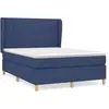 vidaXL Sommier à lattes de lit avec matelas Bleu 140x190 cm Tissu