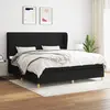 vidaXL Sommier à lattes de lit avec matelas Noir 200x200 cm Tissu