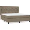 vidaXL Sommier à lattes de lit avec matelas Taupe 160x200 cm Tissu