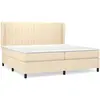 vidaXL Sommier à lattes de lit avec matelas Crème 200x200 cm Tissu
