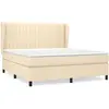 vidaXL Sommier à lattes de lit avec matelas Crème 180x200 cm Tissu