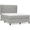 vidaXL Sommier à lattes de lit avec matelas Gris clair 140x190cm Tissu