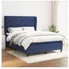 vidaXL Sommier à lattes de lit avec matelas Bleu 140x190 cm Tissu