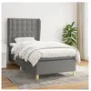 vidaXL Sommier à lattes de lit et matelas Gris foncé 90x190 cm Tissu