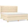 vidaXL Sommier à lattes de lit avec matelas Crème 180x200 cm Tissu
