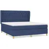 vidaXL Sommier à lattes de lit avec matelas Bleu 180x200 cm Tissu