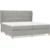 vidaXL Sommier à lattes de lit avec matelas Gris clair 200x200cm Tissu