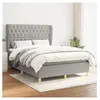 vidaXL Sommier à lattes de lit avec matelas Gris clair 140x190cm Tissu