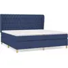 vidaXL Sommier à lattes de lit avec matelas Bleu 200x200 cm Tissu