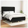 vidaXL Sommier à lattes de lit avec matelas Noir 140x200 cm Tissu