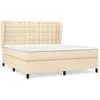 vidaXL Sommier à lattes de lit avec matelas Crème 180x200 cm Tissu